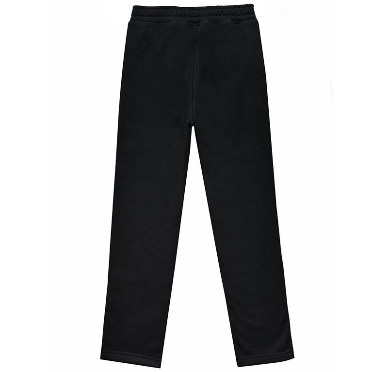 Li Ning Logo Print Solid Color Fleece Lined Straight Fit Knitted Sweatpants Men's Black YKLT415-1