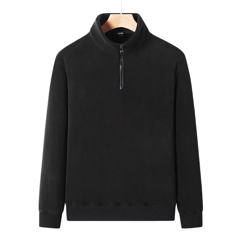 Jacket Men's Large Size Stand-up Collar Half Zipper Pullover Sweater Fattened and Enlarged Autumn and Winter Middle-aged Dad