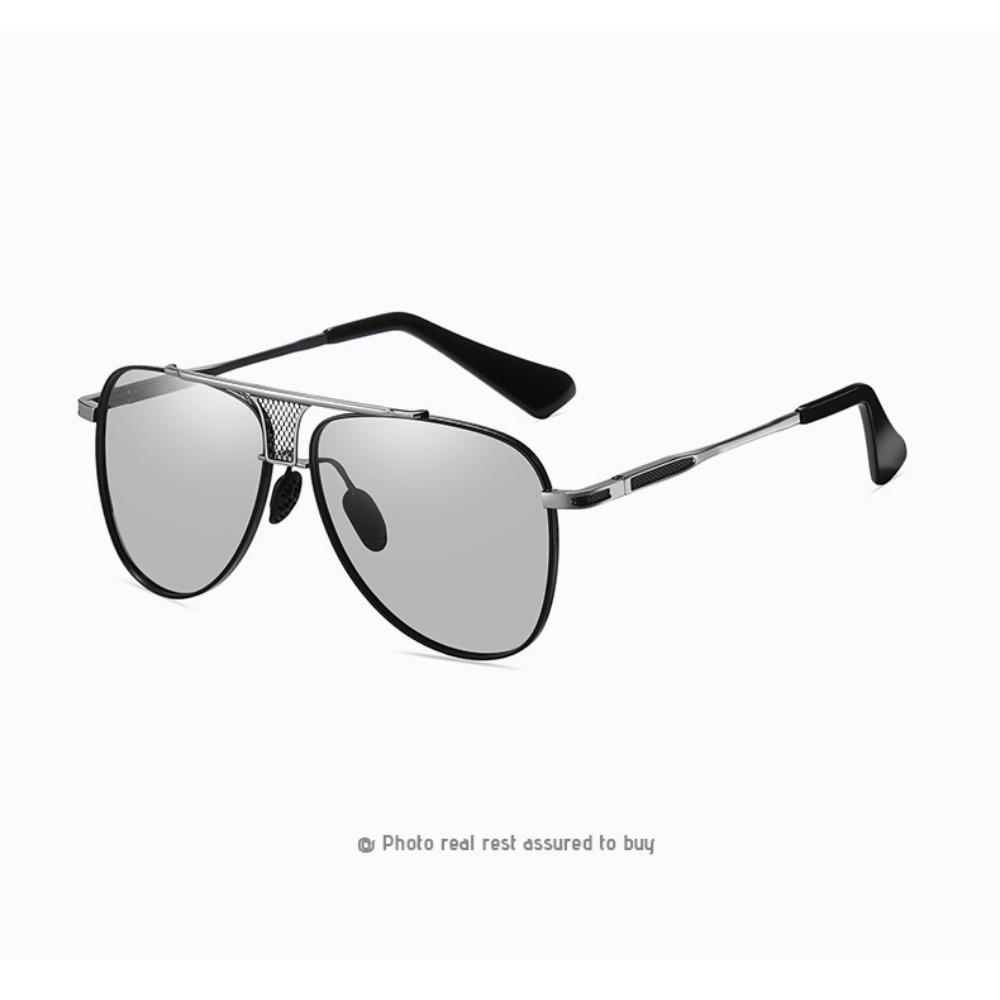 aoron Gradual Change Sunglasses Men's Colorful Two-color Large Frame Sunglasses Fashion Metal Sunglasses