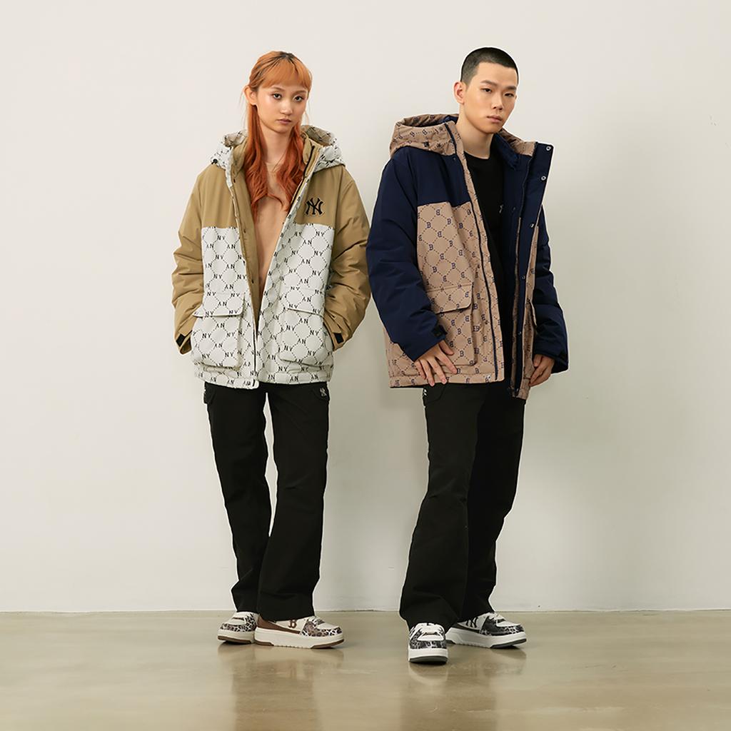 New MLB MONOGRAM Collection New York Yankees FW24 Jacket Unisex Cream 3ADJM0846-50CRD