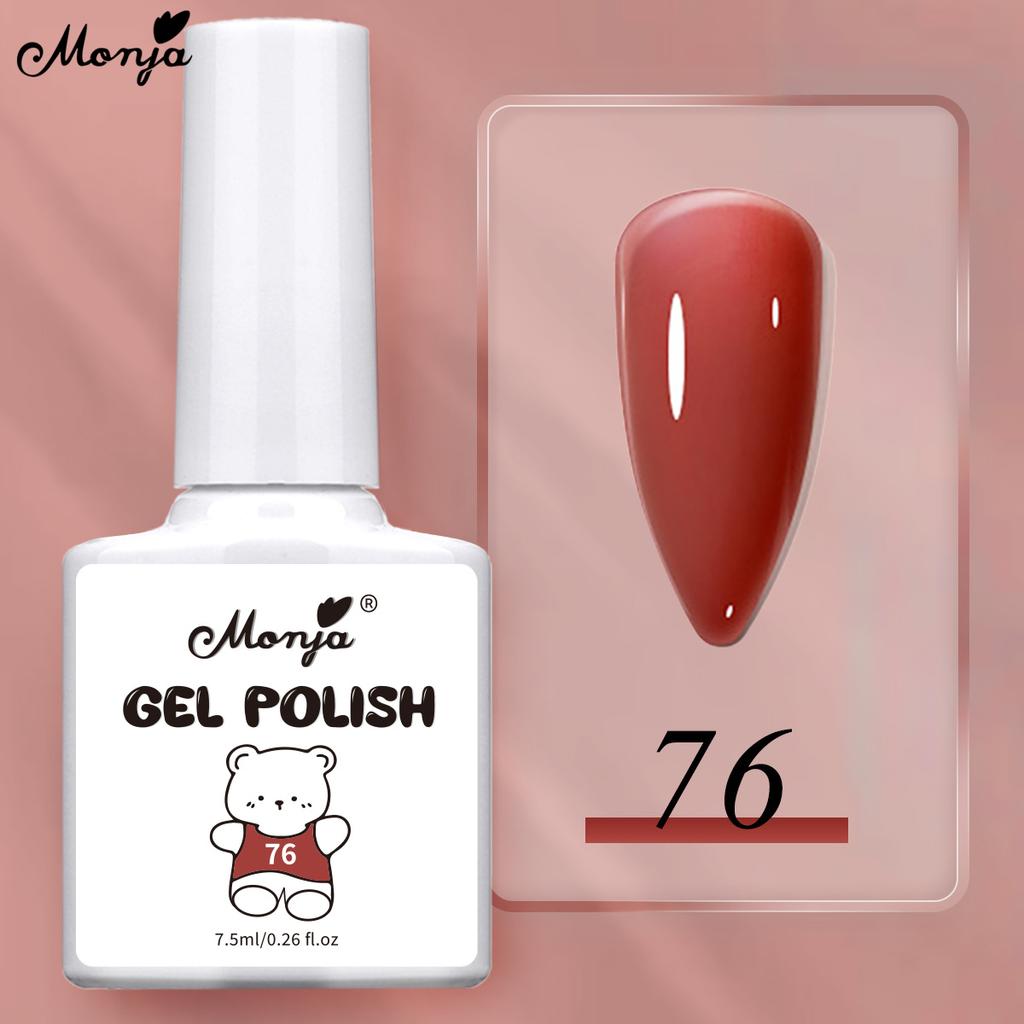 monja 7,3 мл УФ-гель-лак для дизайна ногтей желе ледяной полупрозрачный блестящий глянцевый лак гибридный отмачиваемый салонный лак для маникюра «сделай сам»
