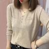 Women's Autumn Fashion Knitted Long Sleeve Sweater - Korean Style Loose Slimming Blouse
