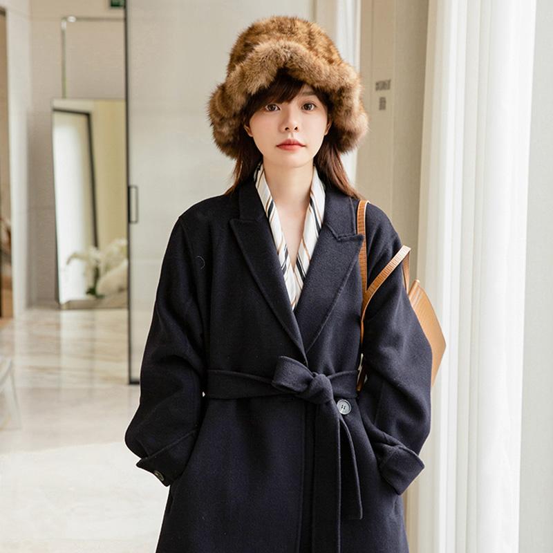 New Luxury Trendy Sable Mink Hats Warm Winter Fur Bucket Hat for Women
