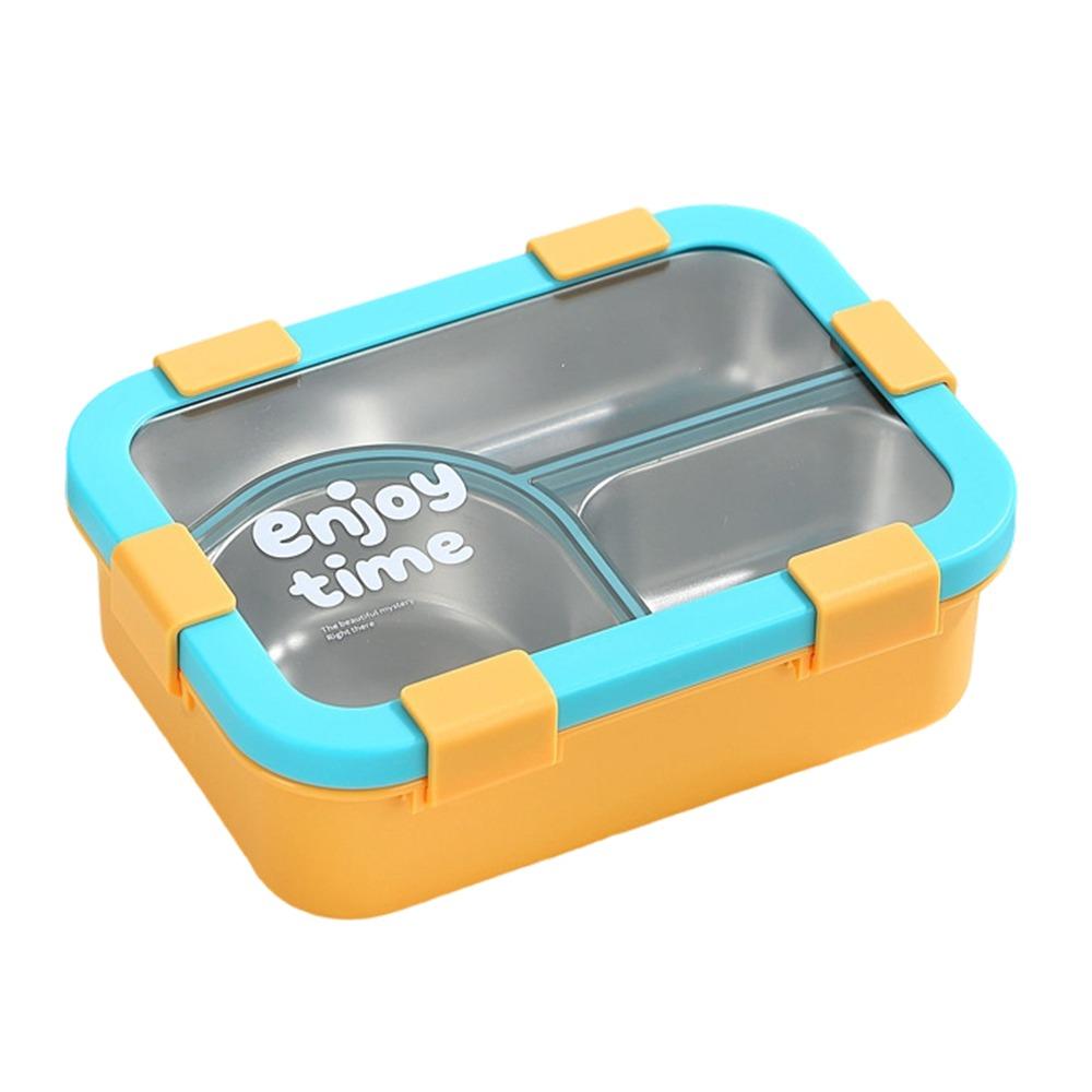 304 Stainless Steel Thermal Lunch Box 3 Compartments Bento Lunch Box  School Use