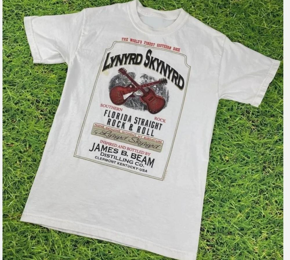Lynyrd Skynyrd Джеймс Бим Бурбон Винтажная Рок-группа Музыкальная Футболка