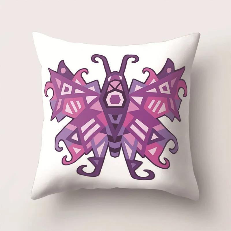 Colorful Butterfly Pillowcase Car Ornaments Office Living Room Sofa Home Pillowcase