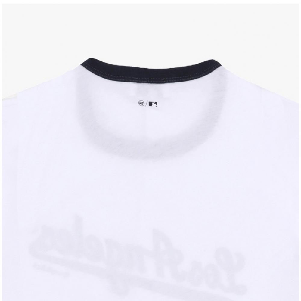 SporTy Rich DodgerS Ringer Women S T ShirT Wh50 whiTe Dark Navy