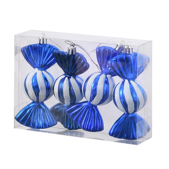 4 шт. Рождественские украшения из конфет, блестящие подвесные украшения из конфет, яркие цветные конфетные подвески для украшения рождественской елки