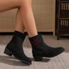 Mid Heel Round Toe Square Heel Modern Boots Ankle Spring/autumn Women's Shoes On Sale 2024 New Solid Flower Women's Boots