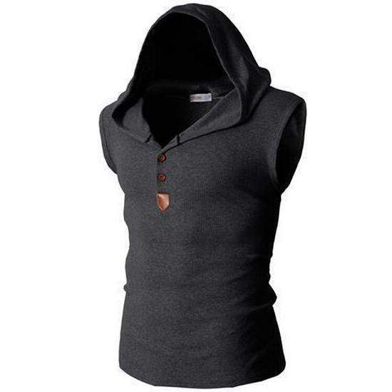 Men's Summer Sleeveless Hooded Vest - Korean Style Fitness Stretch Waistcoat