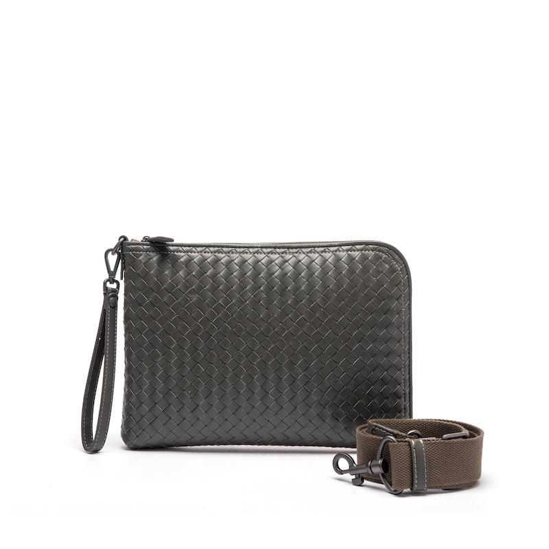 Cross Border Trend Новая мужская многослойная овчинная плетеная сумка ручной работы с диагональным крестом Мужская плетеная сумка двойного назначения