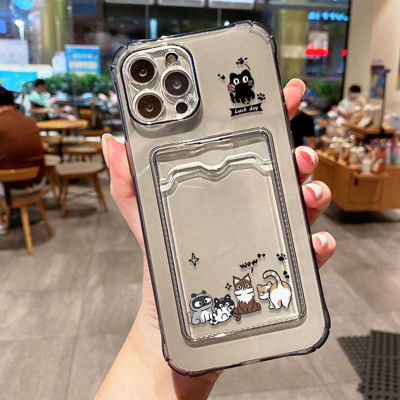 Чехол-кошелек с держателем для карт для iPhone 13 15 17 16 11 12 14 Pro Max 16E 17 Air XR XS 7 8 Plus SE Мягкий кармашек для фото