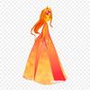 Flame Princess Drawing Iron On Heat Transfer Printing Vinyl Patches Sticker for Clothes DIY Appliques Washable Patches