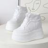 Fashion Fashion Sneakers White Chunky Platform Wedge Shoes 2025 Designers 12cm Height Increased Woman Sports Casual Shoe Tennis Female