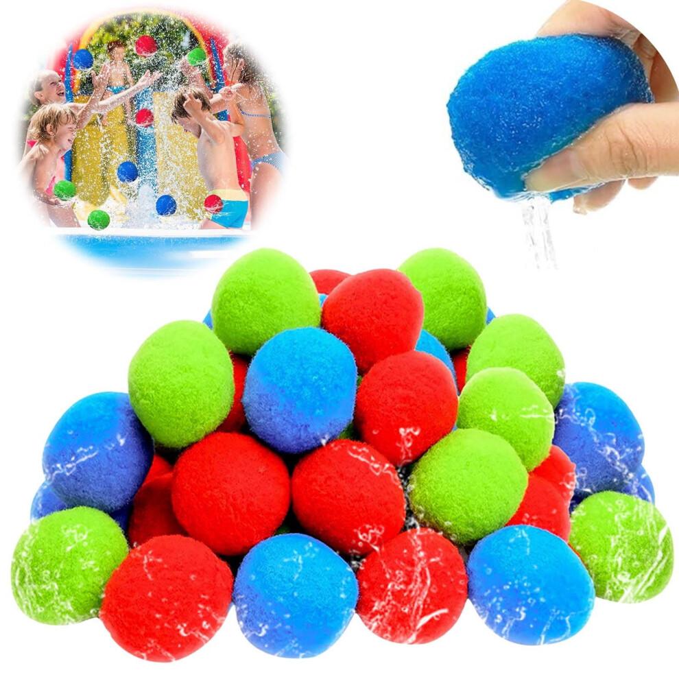 Balles éponges réutilisables pour l'eau - Lot de 50 - Douces et sûres pour les adultes - Idéales pour les fêtes à la piscine, les jeux de plage