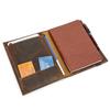 Genuine Leather A5 Notebook Sleeve With Pen Slot IPad Mini Compatibility Office Journal Cover