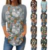 Женские модные повседневные топы для выхода в свет с принтом и рукавом реглан, пуловер с рукавами 3/4, топы с круглым вырезом