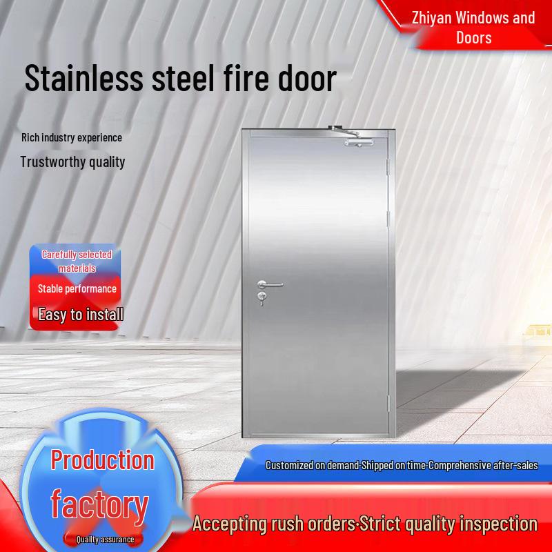 Class A Fire Exit Safety Door, Single/Double Opening, Stainless Steel, Certified for Hotel, Mall, Kitchen Use