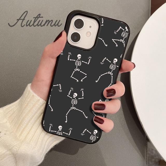 Чехол для телефона Dancing Skeletons для iPhone 11 12 13 14 Pro Max mini X XR XS SE 2020 6S 7 8 Plus Samsung Galaxy S21 S22 Cover shell