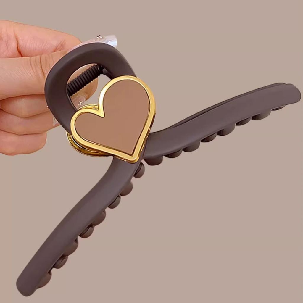 1 шт. Модный минималистичный матовый зажим-краб в форме сердца, очень большой зажим-акула, шикарная заколка в стиле маленького аромата для женщин, элегантное украшение для волос