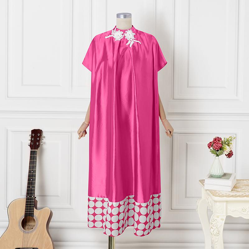 Платье макси свободного покроя с коротким рукавом и принтом для женщин большого размера