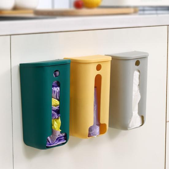 Стеллаж для хранения пластиковых пакетов, настенный монтаж, без перфорации, простая установка, экономия места, мешок для мусора в ванной комнате, ящик для хранения