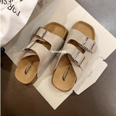 Туфли Da Mimi ретро пряжка с повседневными шлепанцами на платформе женские сандалии лето