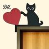 Unique Door Frame Decoration Wooden Cartoon Cat Pendant, Cute Black Corner Funny Topper Decoration, Decorative Wall Sticker for Photo Frames