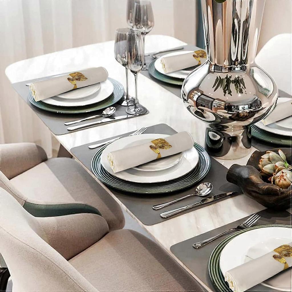 UrbanMingle 12 Pack Cloth Napkins and Gold Set of 6, 17x17 Square Satin Dinner
