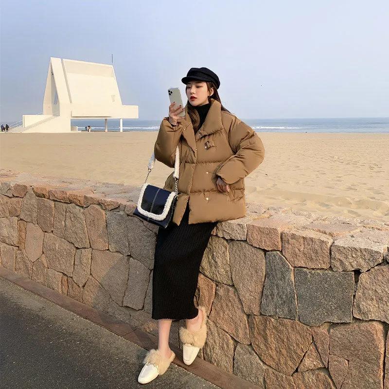 Зимняя короткая куртка на хлопковой подкладке с капюшоном в корейском стиле, свободная модная универсальная женская куртка в стиле Ins