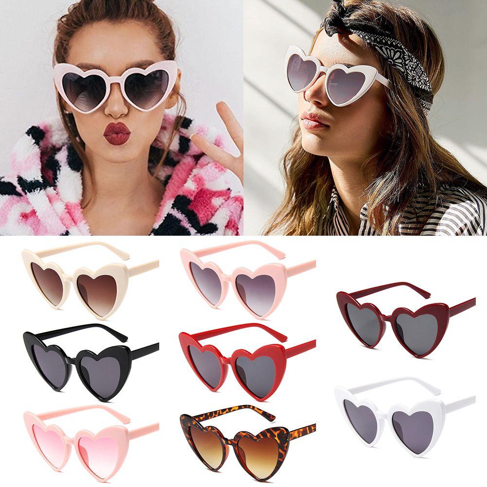 Fashion Clout Goggle Women Eyewear Heart-Shaped Sunglasses Vintage Sunglasses UV400 Protection