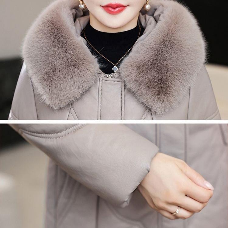 Зимняя женская куртка из натуральной кожи, длинная до колена, пальто из овчины с подкладкой, утолщенное, ветрозащитное, теплое, пальто из верблюжьей шерсти