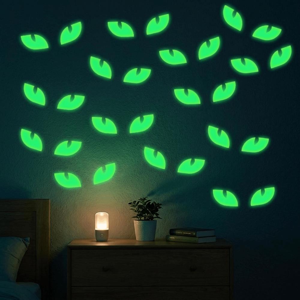 Self Adhesive Peeking Eyes Decals Non-Damaging Wall Decals Glow In The Dark Stickers Home Decor
