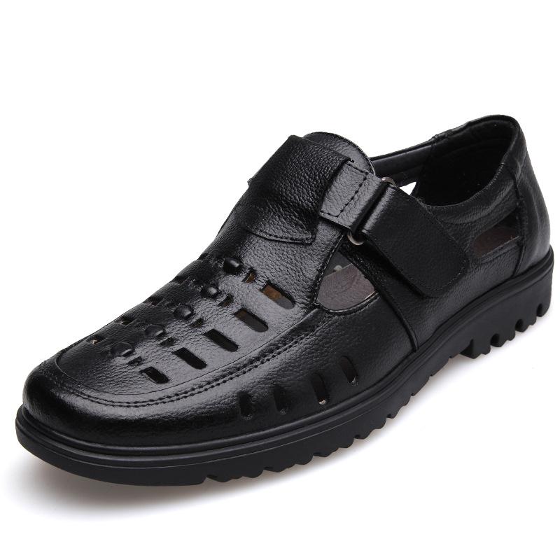 2022Sandals Summer Newestshoes Genuine Leather High Quality Men'S Casual Shoes Male Brand Sandals Non-Slip