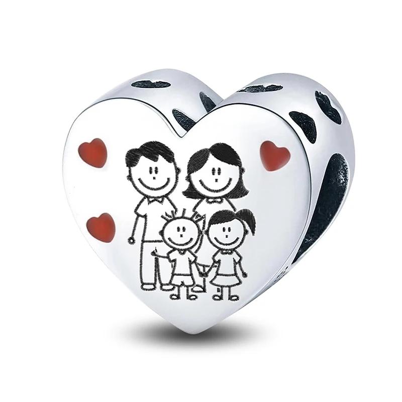 Медь Романтический Красный Любовь Сердце Розовые Шармы Бусины Подходят Оригинальный Пан DIY Браслеты Для Женщин Подвеска Изысканные Ювелирные Изделия