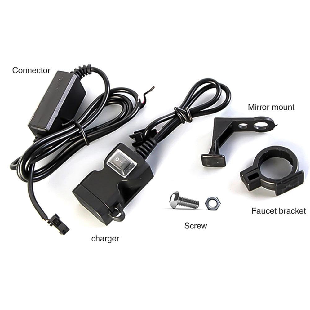 Dual USB Port Vehicle Parts Motorcycle Accessories Motorcycle Handlebar Charger Motorcycle Charger