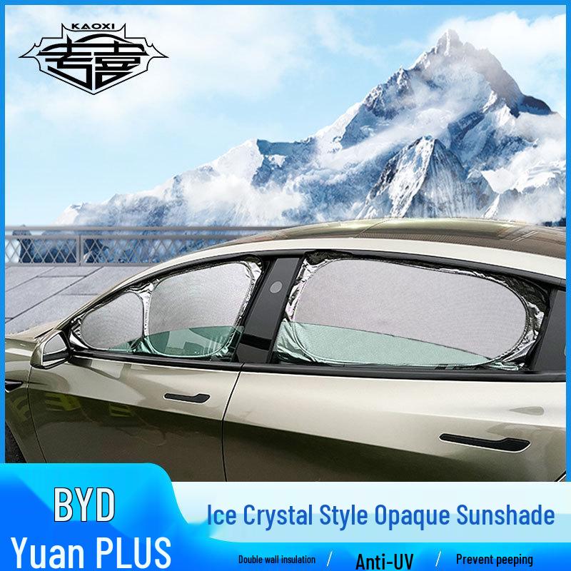 Автомобильный солнцезащитный козырек-кристалл на окно BYD Yuan PLUS / ATTO3: Защита от солнца, Теплоизоляция, Защитный козырек для приватности.