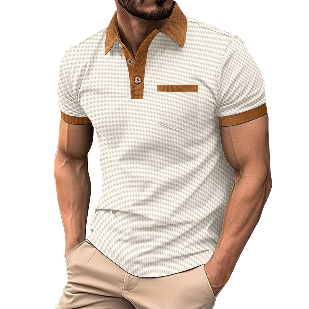 Мужская летняя дышащая рубашка с короткими рукавами и культурой отдыха