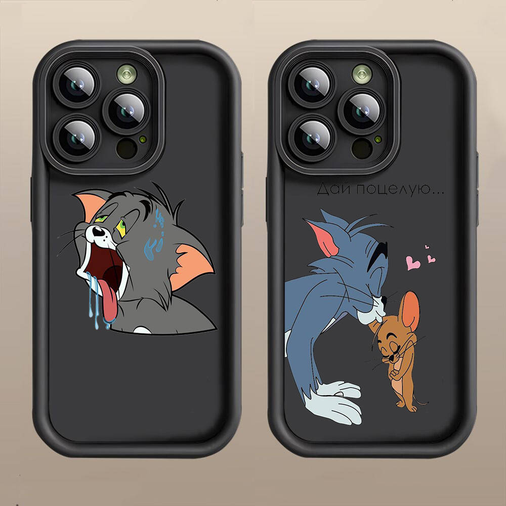 Чехол E-15 Том и Джерри для iPhone 15 14 13 12 8 Plus Samsung S24 S23 Ultra A04S A05S Huawei P40 P50 P60 Nova 11 Pro Max OPPO A17K Reno 10
