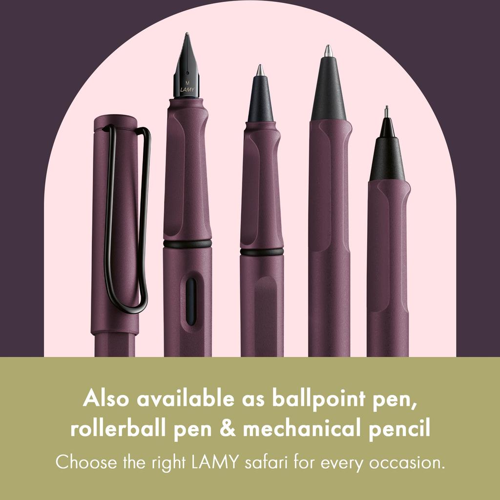 LAMY Safari Scarlet Fountain Pen Ergonomic Grip and Polished Steel Size F Ideal for Writing and Calligraphy Includes LAMY T10 Blue Ink Cartridge -