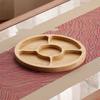 Round Wooden Divided Fruit Tray Nut Platter Food Storage Tray Fruit Snack Plate  Serving Platter