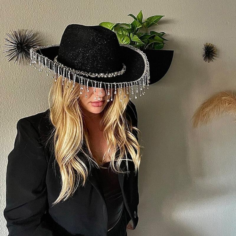 Западная ковбойская шляпа Очки для девичника Ковбойский платок Костюмный набор Женский головной убор Наряд для ночного клуба Хэллоуин