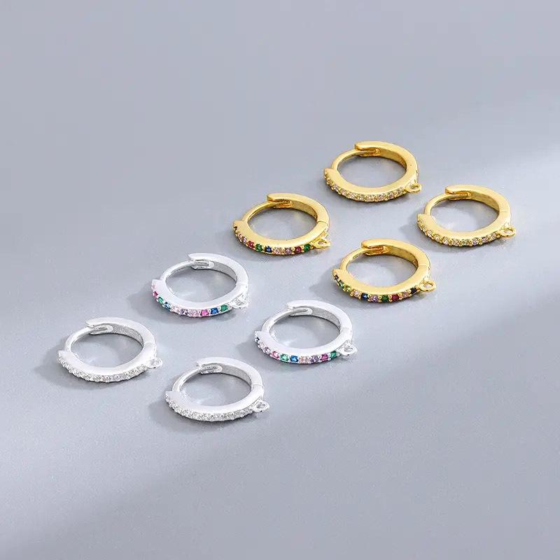 Zircon Circle Earrings: Hoop, Stud, Clip, and Hook Jewelry Making Accessories