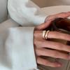 Винтажное Белое Эмалированное Металлическое Геометрическое Открытое Регулируемое Кольцо Неправильной Формы для Женщин Девушек Украшения Подарки на День Рождения Anillo Hombre