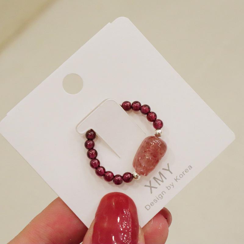 Natural Crystal Pearl Tourmaline Strawberry Crystal Bangles Women Fashion Jewelry Accessories Gift