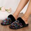 Baotou Sequined Cotton Slippers Women's Fashion Plush Slippers Home Indoor Fluffy Slippers Women