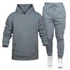 2024 Autumn Winter Tracksuit Men Solid Hooded Sweatshirt 2 Piece Sets Mens Outfits Suit Men Fleece Sport Hoodie Sweatpants Two Piece Sets