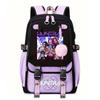K-Pop Anime Printed Backpack Teens School Bag With Spine Support 20-35L Capacity Oxford Fabric Unisex College Style