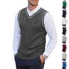 Мужской Повседневный Большого размера V-образный вырез Утолщенный Вязаный Жилет Без рукавов