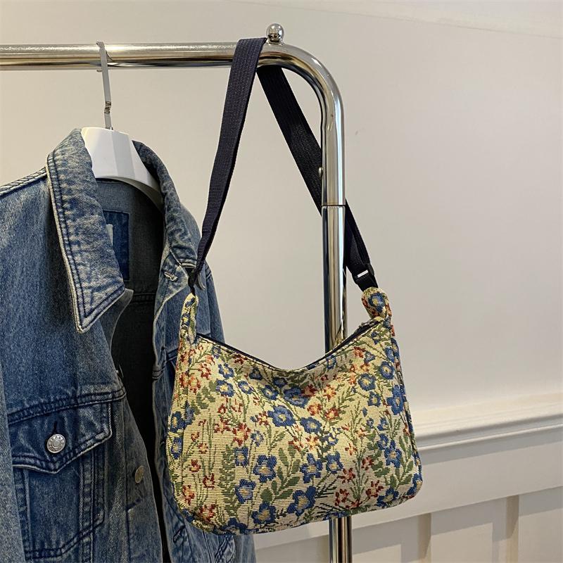 Women's Handbag Casual Color Cotton Linen Women's Personality Fashion Canvas Embroidery Shoulder